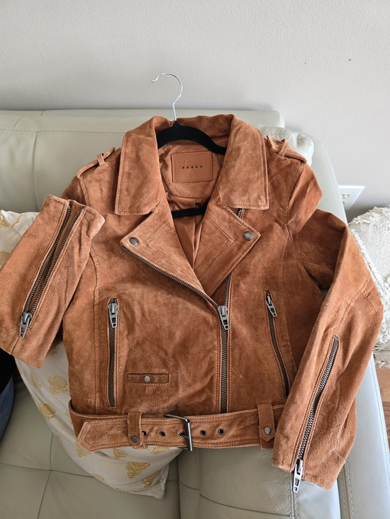 Blank NYC Jackets & Blazers - Blank NYC Suede Moto Jacket - Rust Orange. BLANKNYC Denim Morning Suede